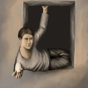 Silent-Art Gemälde 2024-09-03 - Hand mit Ei