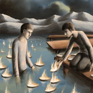 Silent-Art Gemälde 2024-09-06 - Schalenlicht auf Wasser