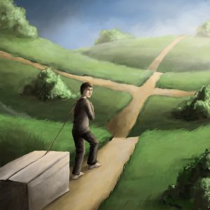 Silent-Art Gemälde 2024-10-03 - Last an der Gabelung