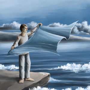 Silent-Art Gemälde 2024-10-04 - Tuch im Wind