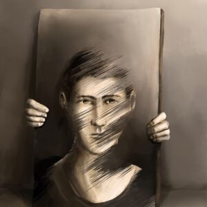 Silent-Art Gemälde 2024-11-01 - Schraffiertes Gesicht