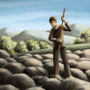 Silent-Art Gemälde 2024-11-06 - Stab im Steinfeld