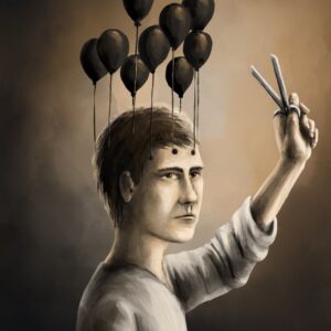 Silent-Art Gemälde 2024-12-04 - Gedanken aus Schwarz