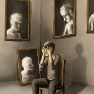 Silent-Art Gemälde 2024-12-12 - Verborgener Blick zwischen den stummen Rahmen