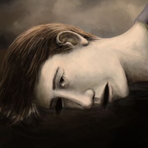 Silent-Art Gemälde 2025-01-009 - Die horizontale Berührung der dunklen Fläche