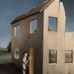 Silent-Art Gemälde 2025-02-005 - Der Durchgang im hauslosen Raum