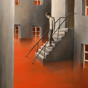 Silent-Art Gemälde 2025-02-007 - Abstieg in die rote Flut