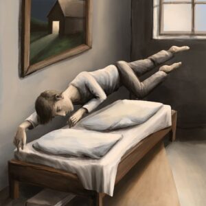 Silent-Art Gemälde 2025-02-008 - Leise Schwerelosigkeit im hellen Raum