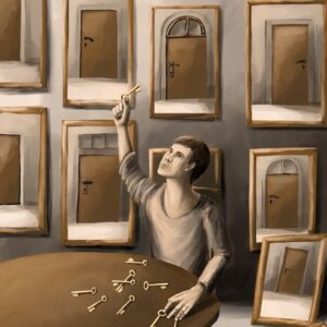 Der eine Schlüssel - Silent-Art Gemälde 2025-03-003