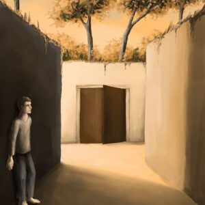 Tür im warmen Hof - Silent-Art-2025-03-013