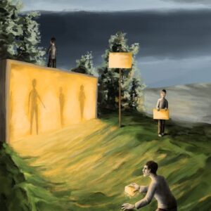 Gelbe Tafeln vor Sturm - Silent-Art-2025-05-006