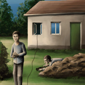 Zwei Männer vor dem Haus - Silent-Art-2025-08-003
