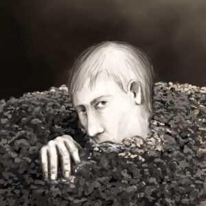 Mann in dunkler Masse - Silent-Art-2025-08-005