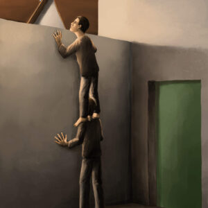 Zwei Männer an der Mauer - Silent-Art-2025-08-006