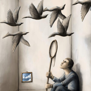 Das Netz und der gerahmte Himmel - Silent-Art-2025-10-007